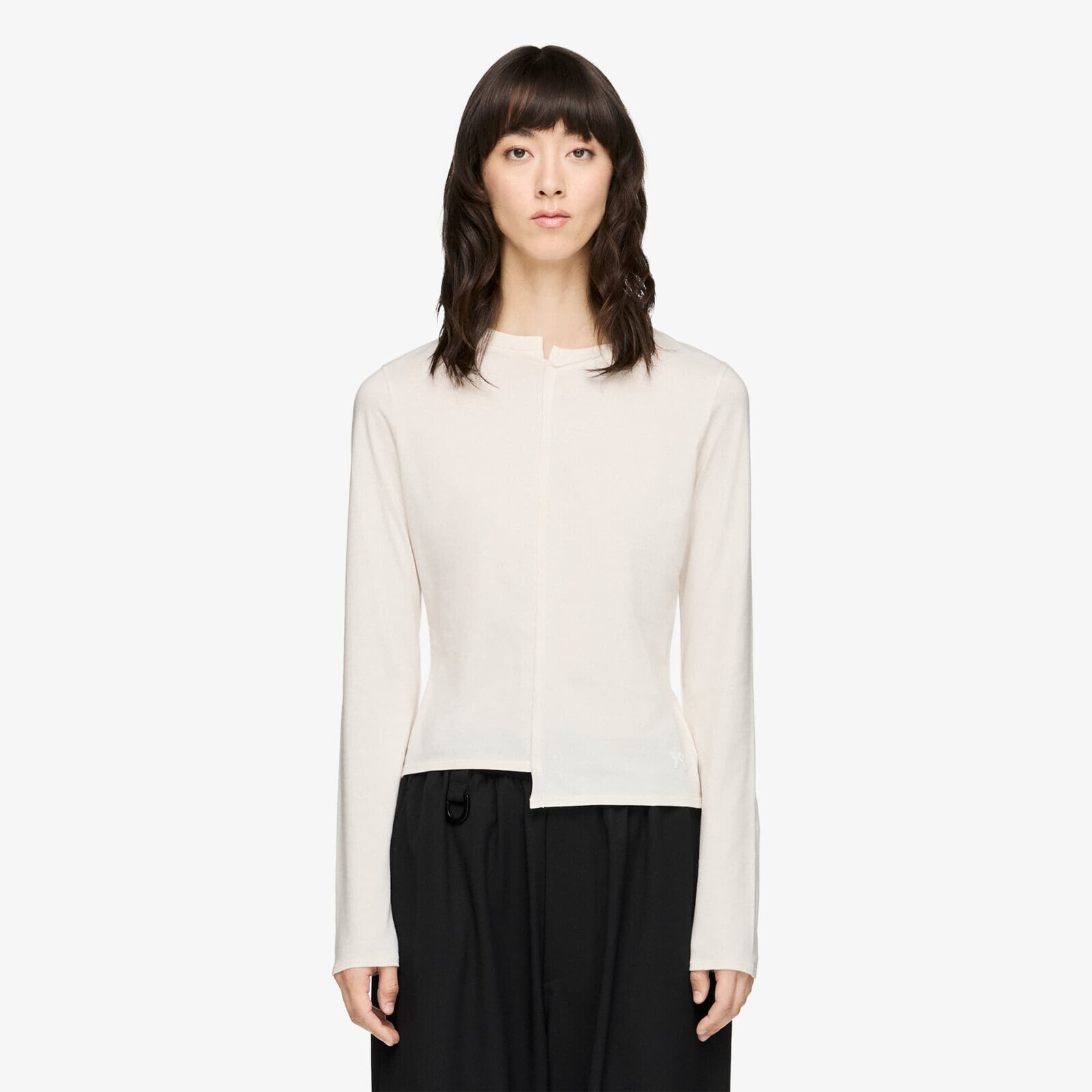 Tričko Y-3 Fitted Long Sleeve Tee Chalk White M