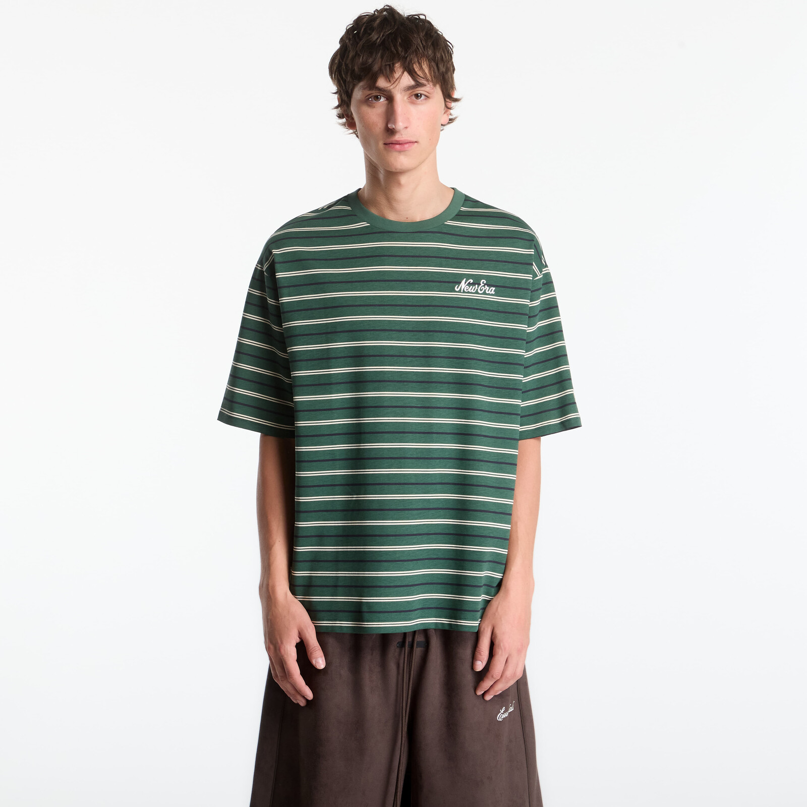 Tričko New Era Stripe OS Tee UNISEX Latte XL