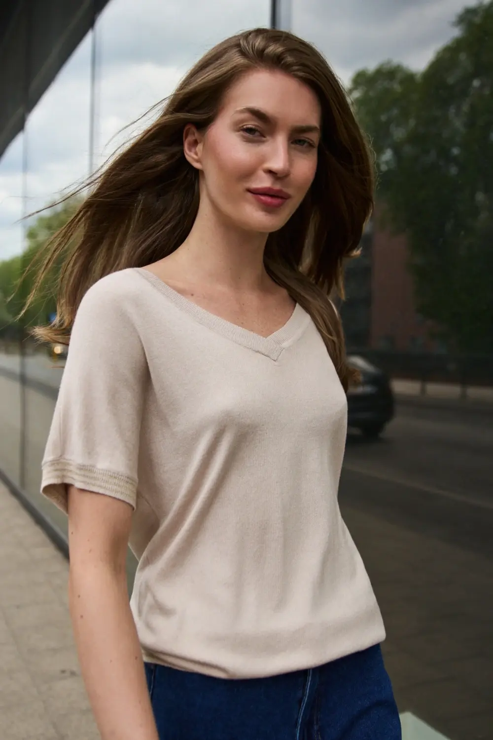 Dámsky sveter Moodo L.BEIGE