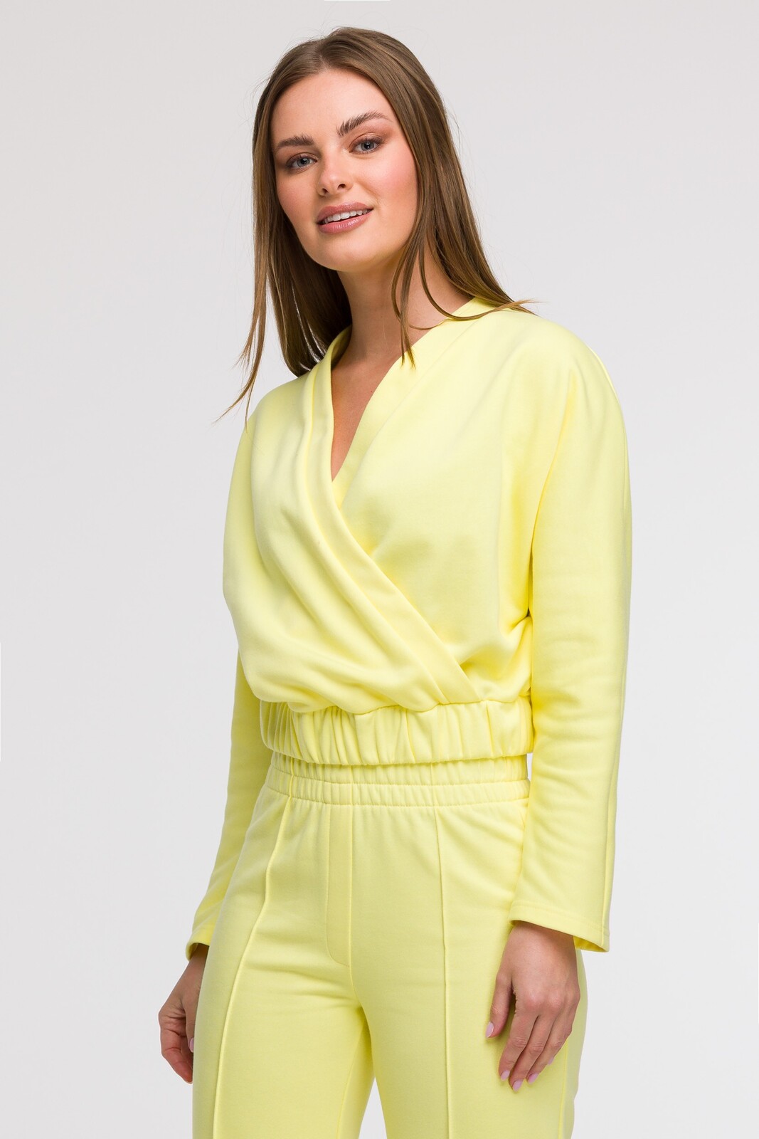 BeWear Woman's Wrap front sweatshirt - lemon