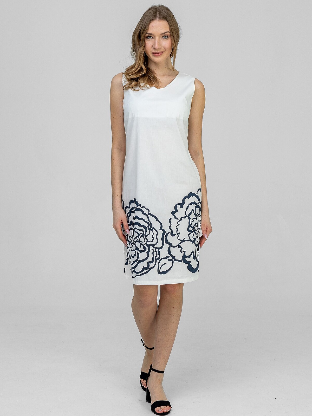 PERSO Woman's Women's cotton dress with a V-neck and print