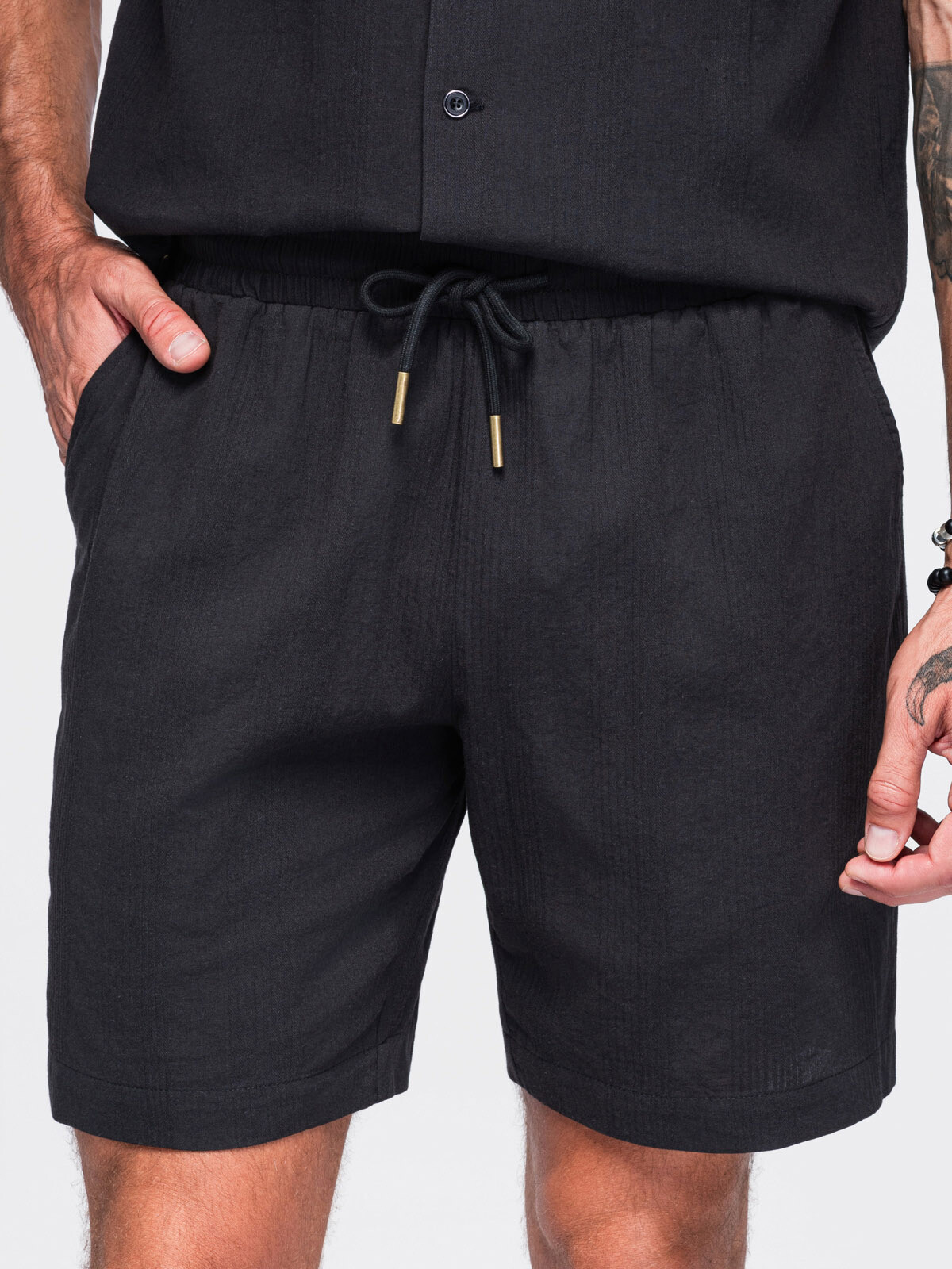 Ombre Men’s structured cotton shorts – black