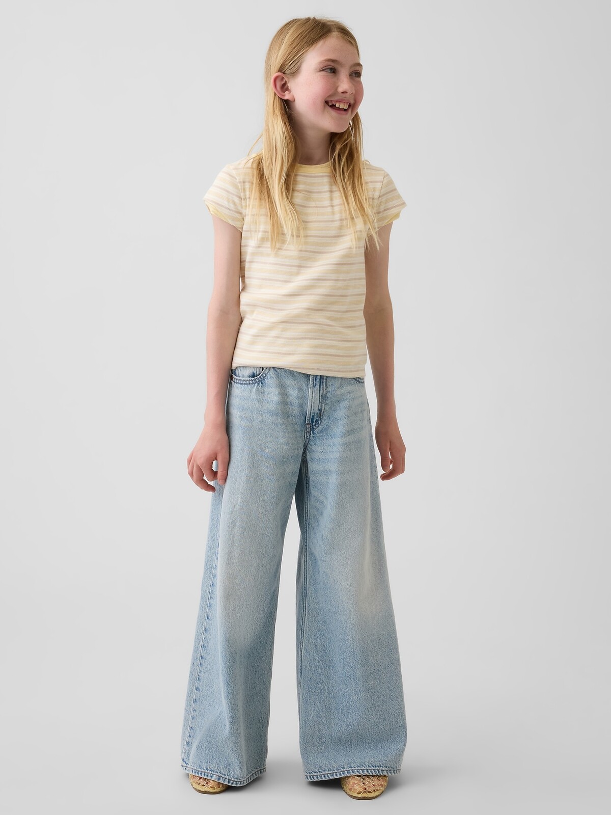 GAP Junior Jeans Low Rise Stride Wide-Leg Baggy - Girls