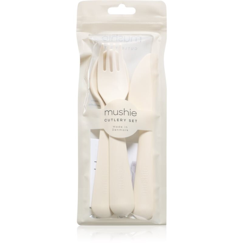 Mushie Cutlery príbor 3y+ Ivory 3 ks