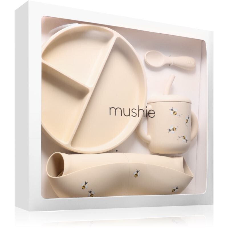 Mushie Feeding Toddler Set jedálenská sada pre batoľatá 6m+ Bees