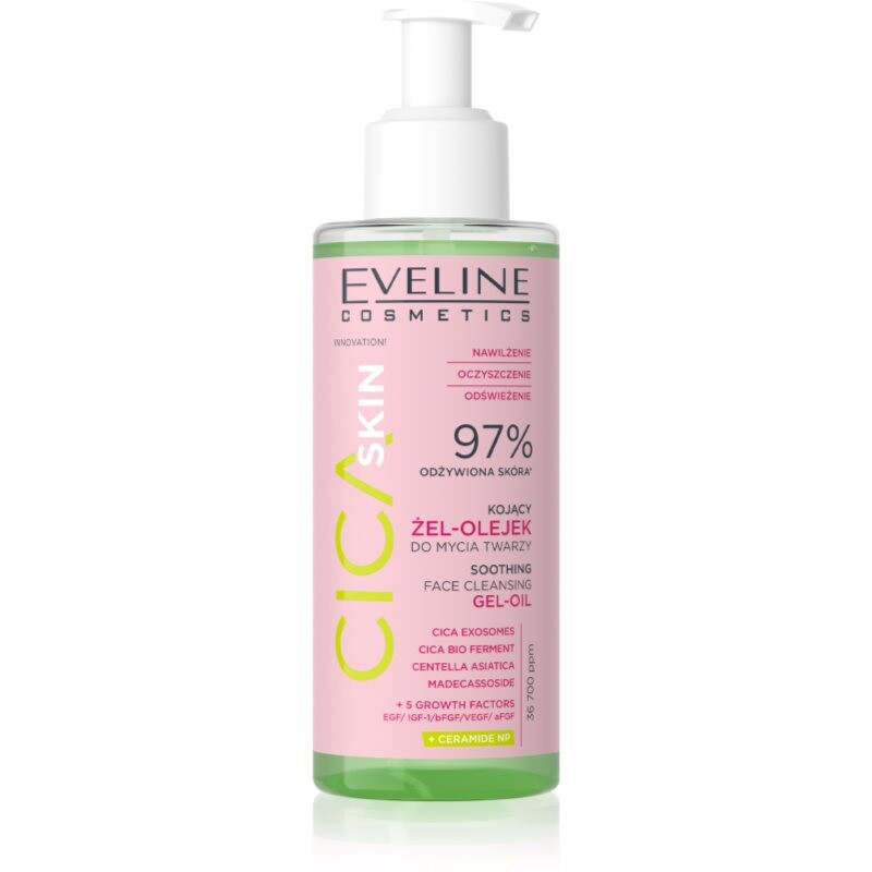 Eveline Cosmetics Cica Skin oil upokojujúci čistiaci olej na tvár 145 ml