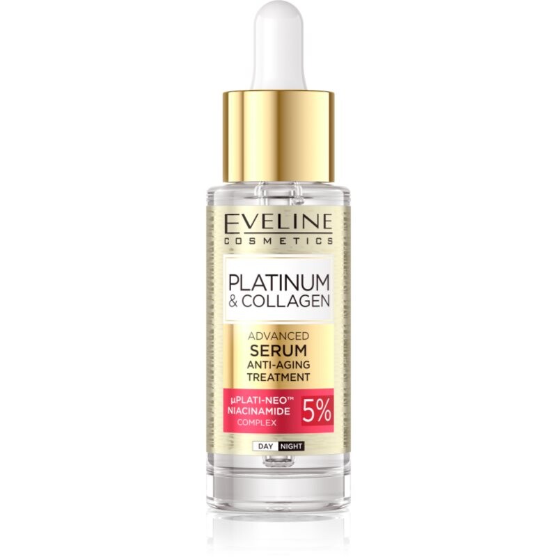 Eveline Cosmetics Platinum & Collagen Advanced Facial Serum Anti-Aging Treatment protivráskové sérum s kolagénom 30 ml