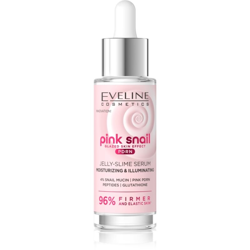 Eveline Cosmetics Pink Snail Glazed Skin Effect rozjasňujúce sérum na tvár 30 ml
