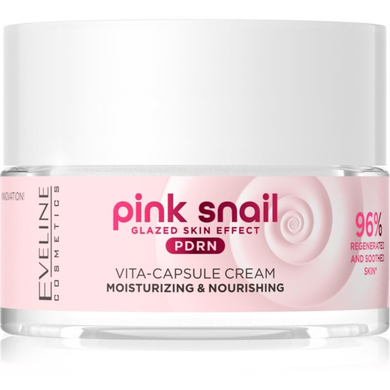 Eveline Cosmetics Pink Snail Glazed Skin Effect protivráskový rozjasňujúci krém 50 ml