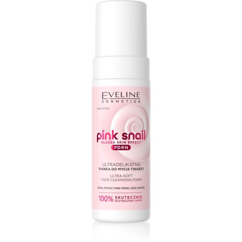Eveline Cosmetics Pink Snail Glazed Skin Effect jemná čistiaca pena na tvár 150 ml