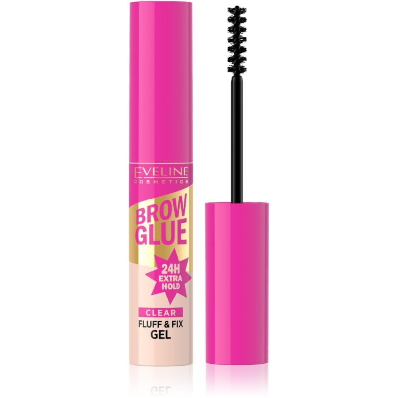 Eveline Cosmetics Brow Glue Fluff & Fix Gel dlhotrvajúci gél na obočie odtieň Transparent 6 ml