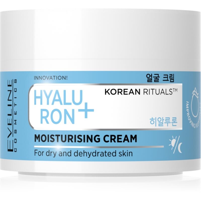 Eveline Cosmetics Hyaluron + Korean Rituals hydratačný krém na tvár 50 ml
