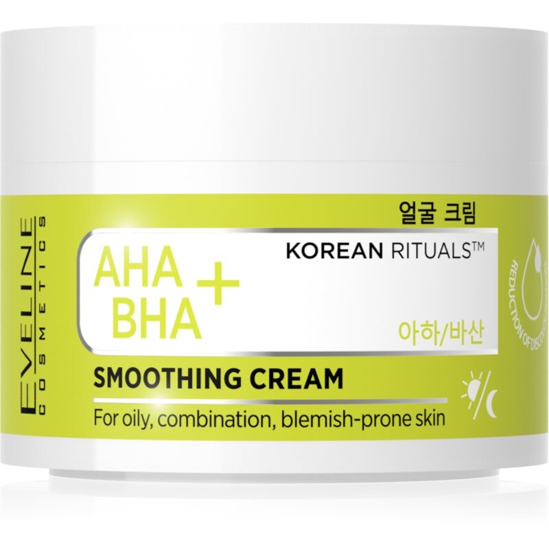 Eveline Cosmetics AHA + BHA Korean Rituals hydratačný a vyhladzujúci krém 50 ml