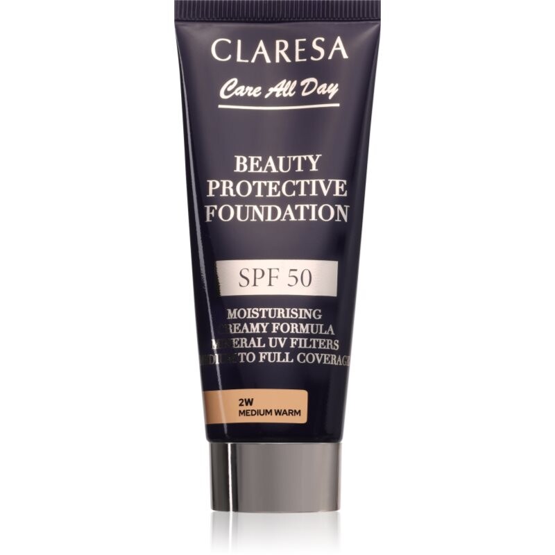 Claresa Care All Day Beauty Protective Foundation ochranný make-up SPF 50 odtieň 2W Medium Warm 30 ml