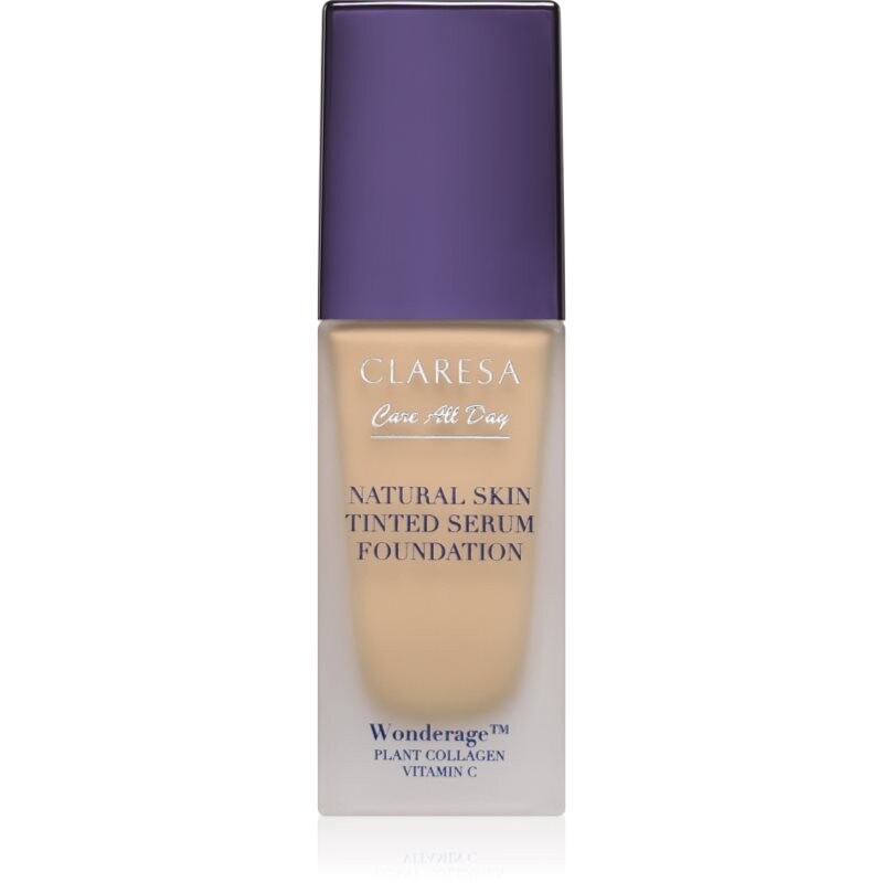 Claresa Care All Day Natural Skin Tinted Serum Foundation ľahký tónovací fluid pre prirodzený vzhľad odtieň 2WO Medium Olive 32 ml