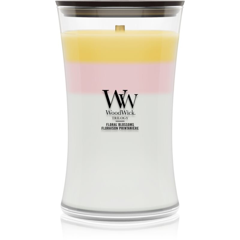 Woodwick Trilogy Floral Blossoms vonná sviečka s dreveným knotom 610 g
