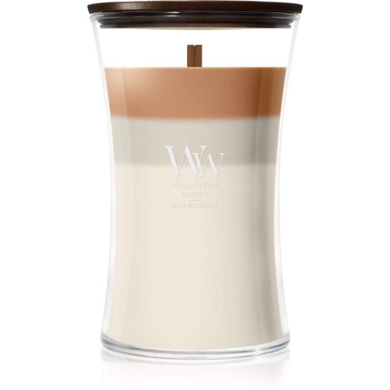 Woodwick Trilogy Café Macchiato vonná sviečka s dreveným knotom 610 g