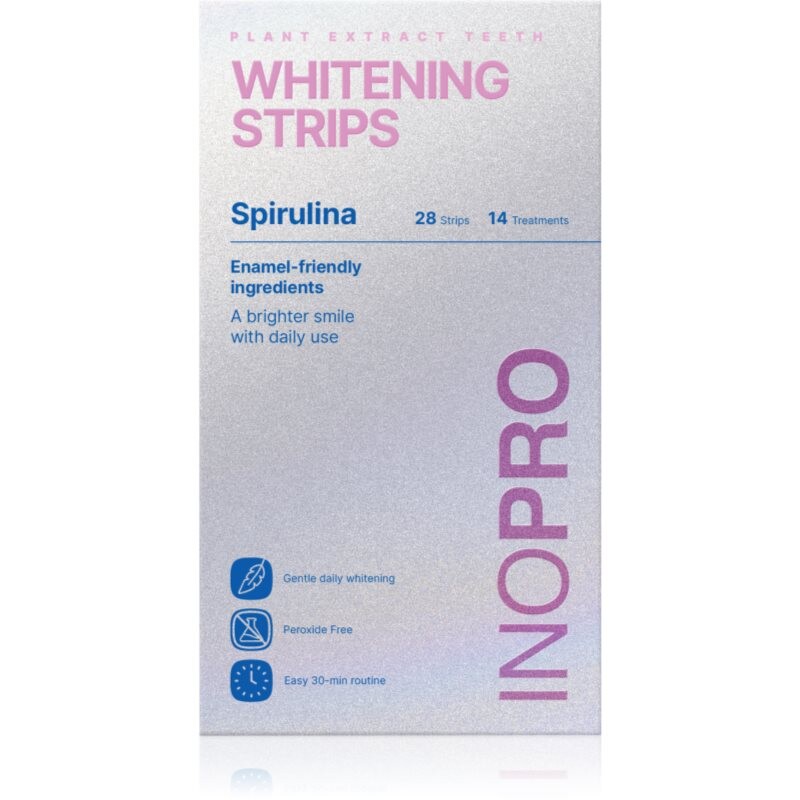 InoPro Green Whitening Strips Spirulina bieliace pásiky na zuby bez peroxidu 28 ks