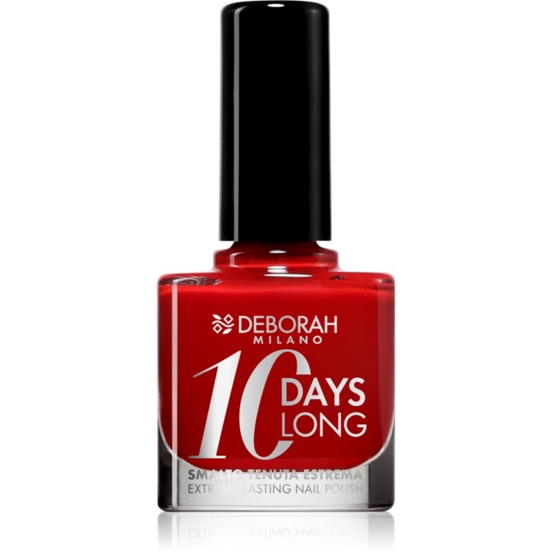 Deborah Milano 10 Days Long rýchloschnúci lak na nechty odtieň 161 Dark Red 11 ml