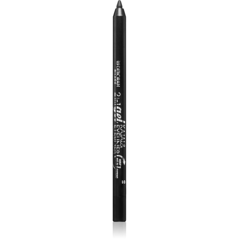 Deborah Milano 2 In 1 Gel Kajal & Eyeliner dlhotrvajúce gélové očné linky odtieň 01 Black 1.2 g