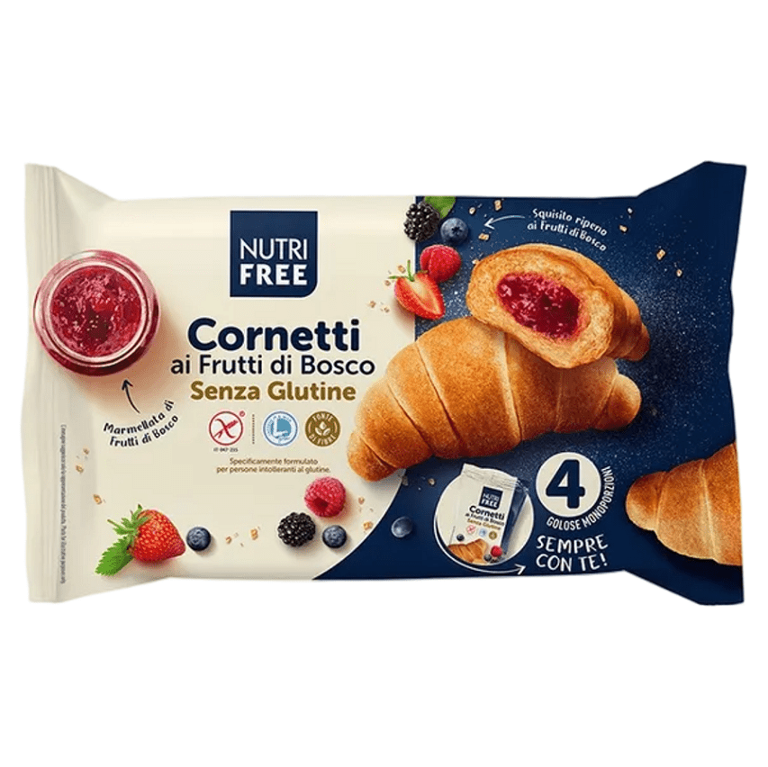 NUTRIFREE Croissant s náplňou z lesných plodov.4 kusy