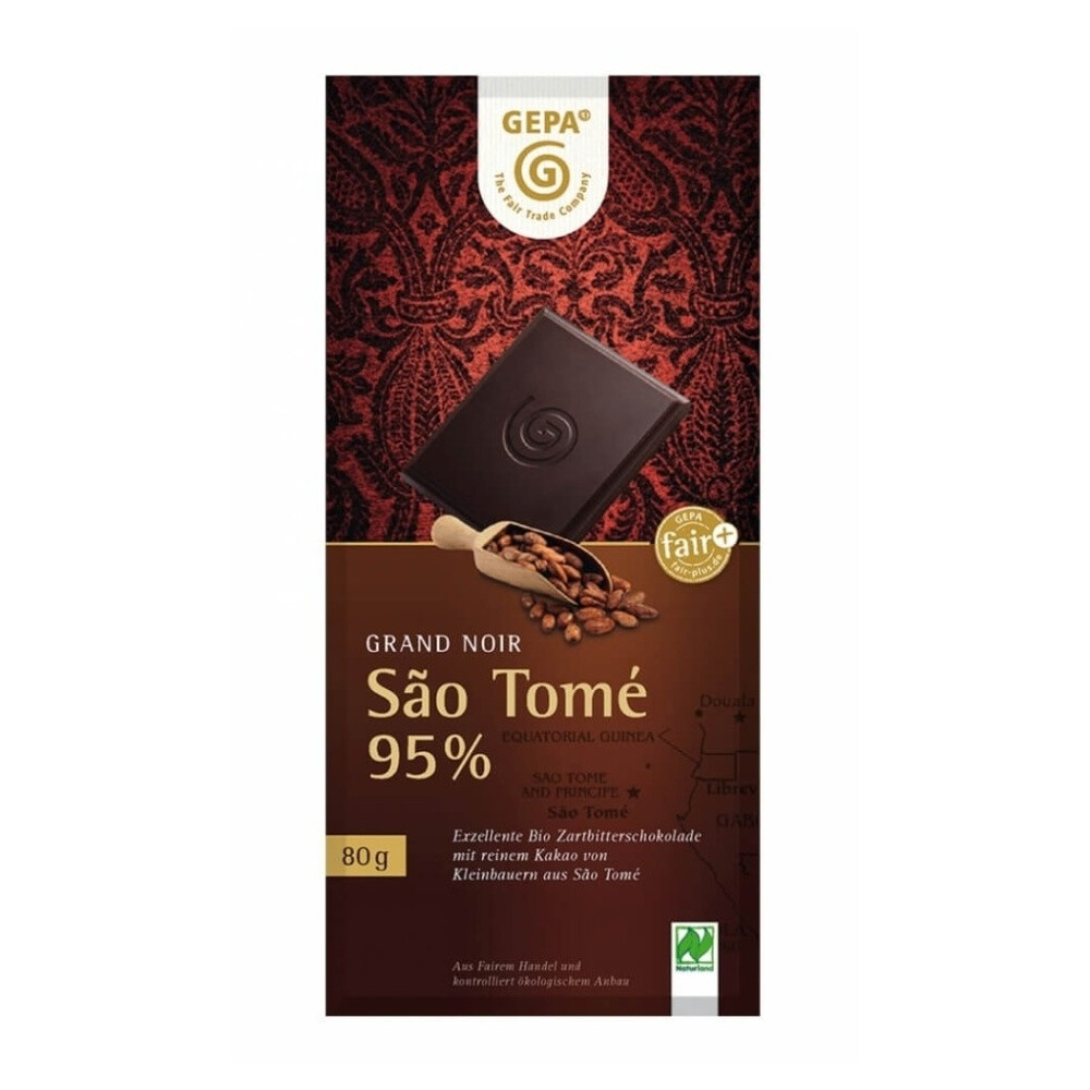 GEPA Horká čokoláda s 95% kakaa Sao Tomé BIO 80 g