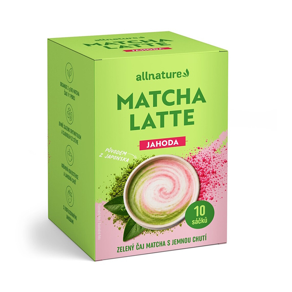 ALLNATURE Matcha latte jahoda 10 vrecúšok