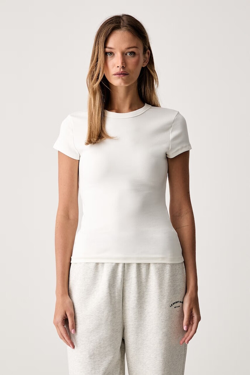 Le Privé tričko dámske bavlnené s elastanom BABY T-SHIRT BLANC