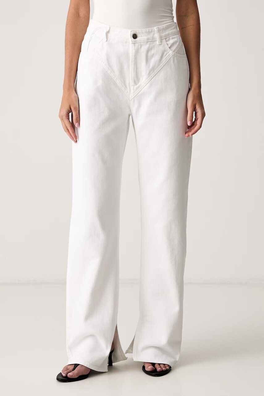 Le Privé rifle straight dámske DEMI JEANS BLANC