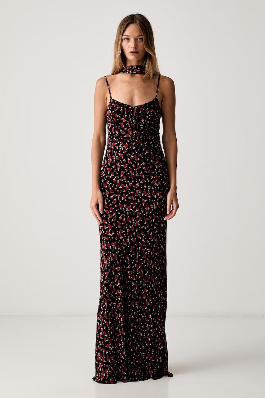 Le Privé šaty z viskózy ROSELINE CHIFFON FLEUR