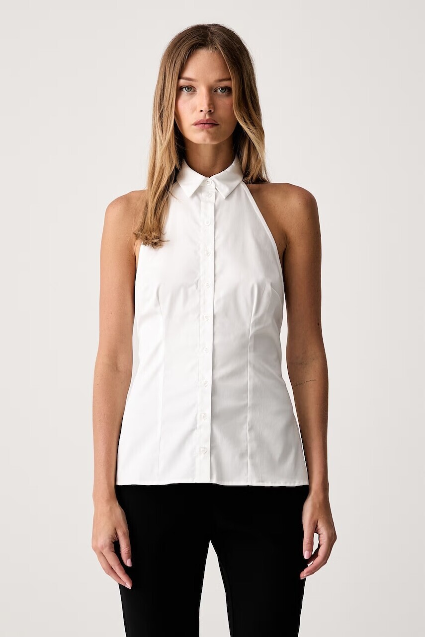 Le Privé košeľová blúzka dámska bavlnená s elastanom BRICE SHIRT BLANC