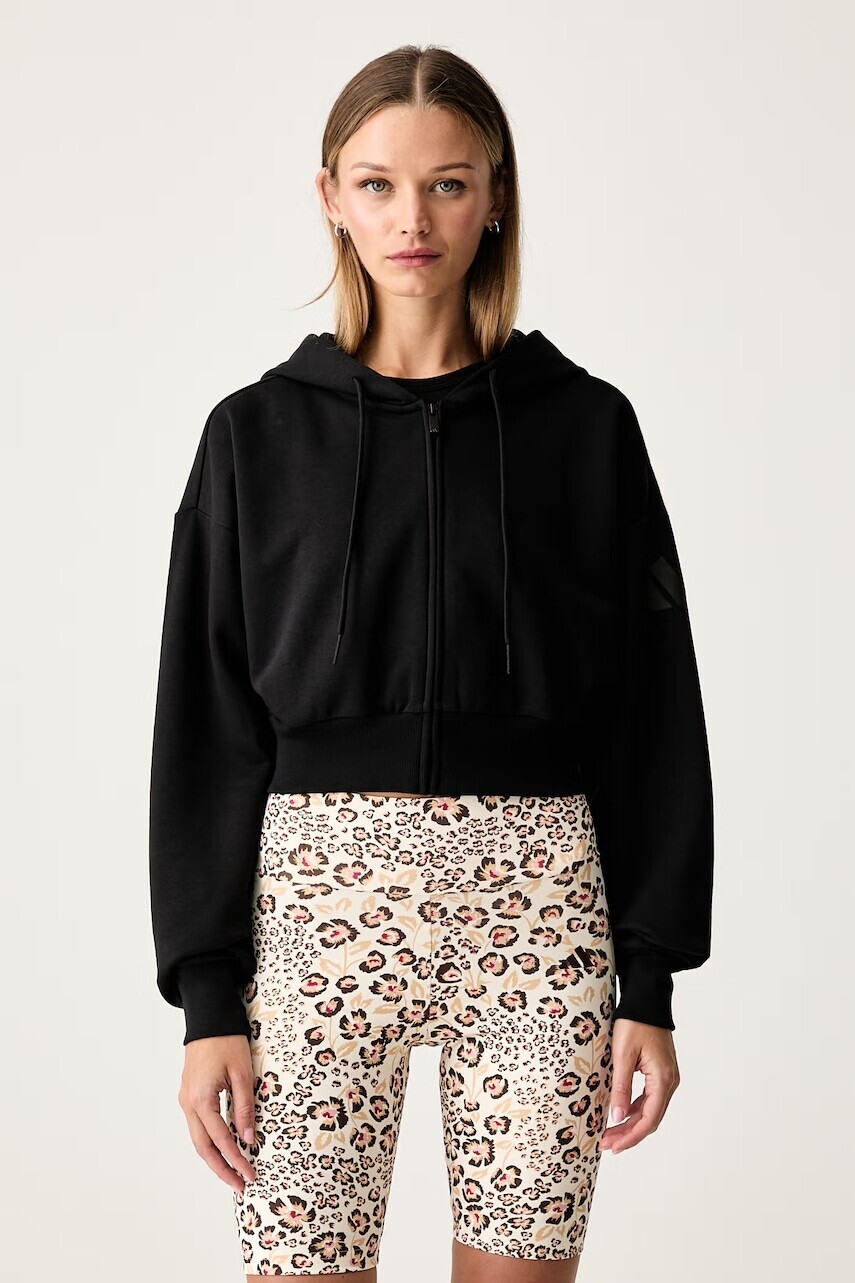 adidas mikina na zips s kapucňou dámska s bavlnou Soft Lux
