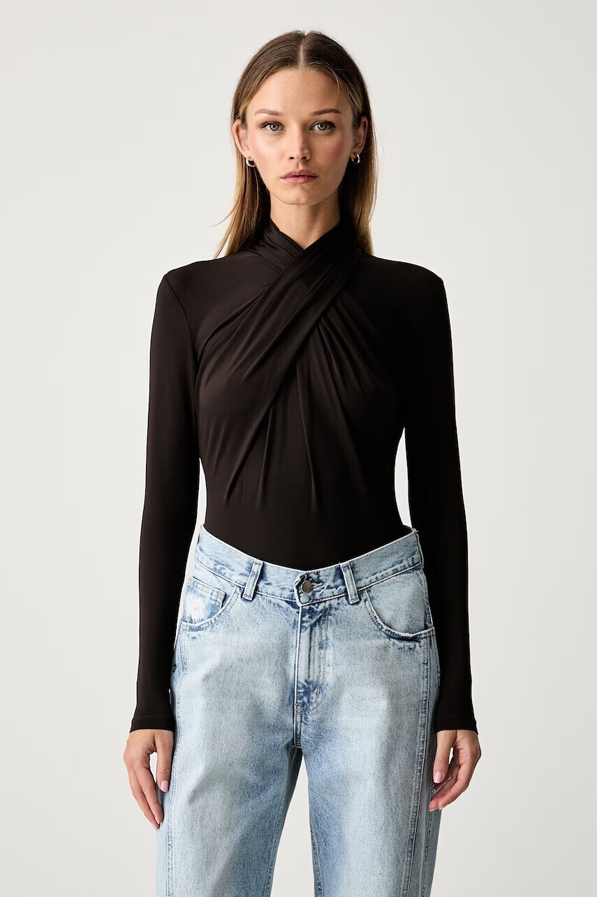 Le Privé body dámske s viskózou JADE BODYSUIT MARRON