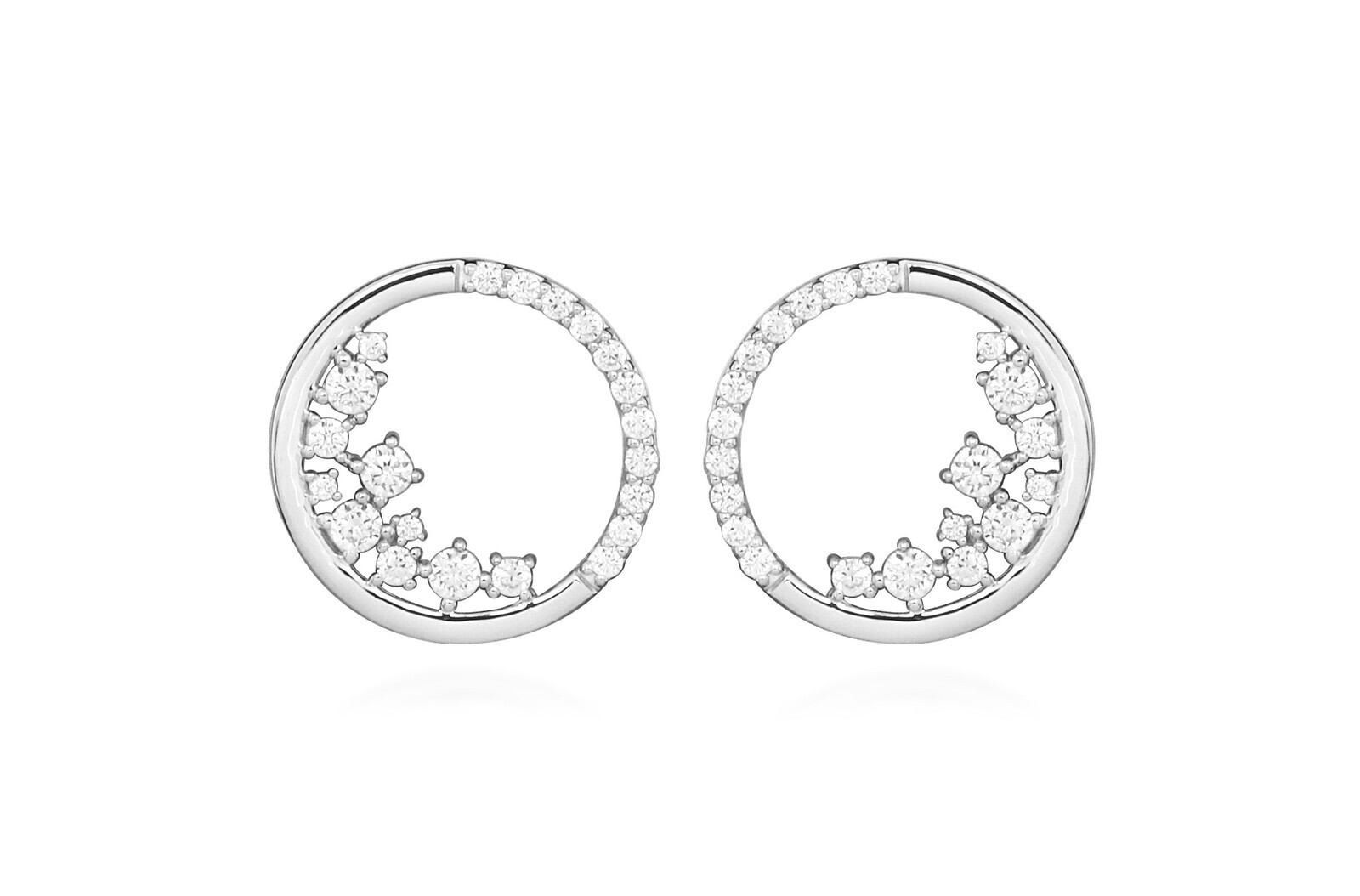 Silver Cat Nežné strieborné náušnice so zirkónmi Beauty SC652
