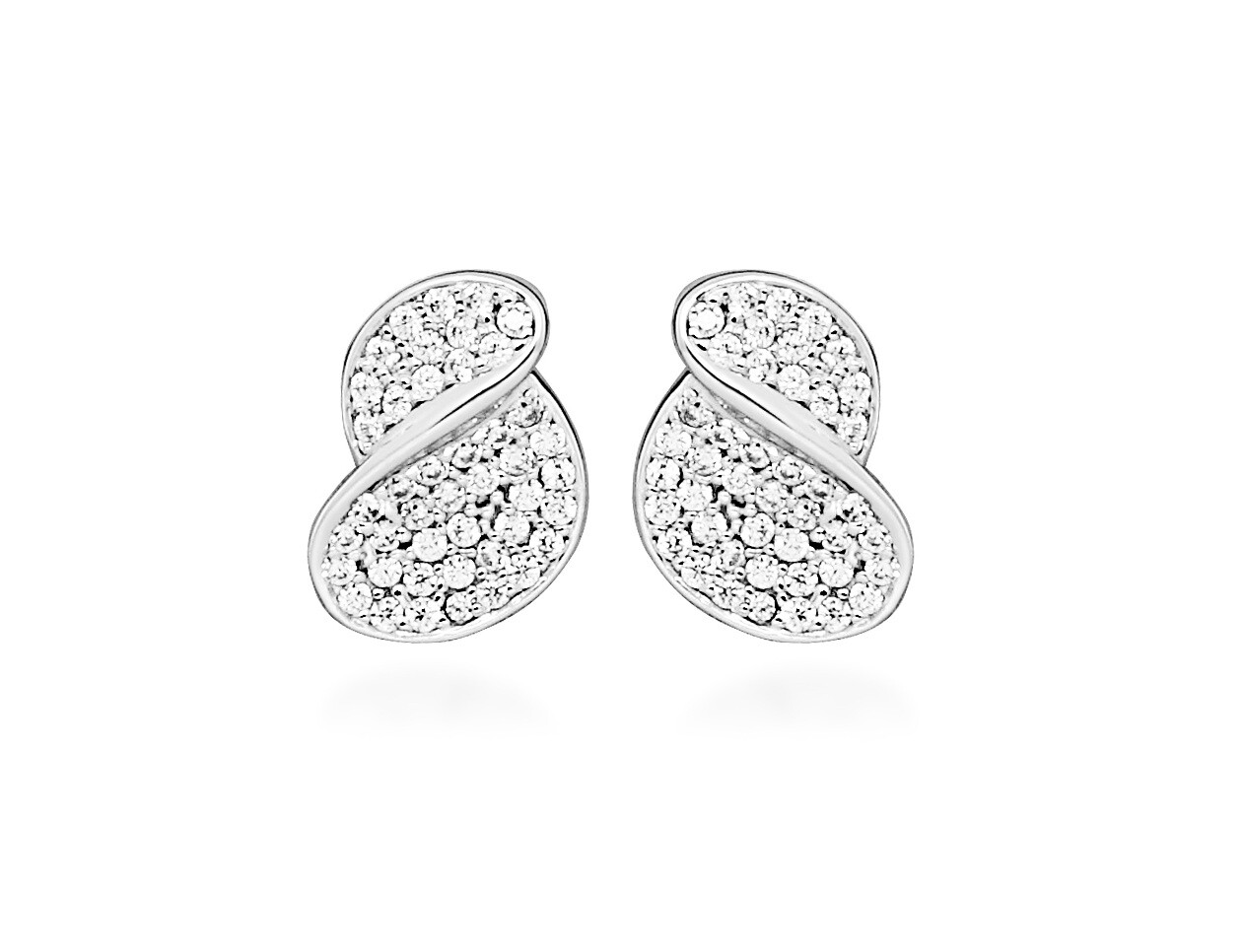 Silver Cat Oslnivé strieborné náušnice so zirkónmi Beauty SC648
