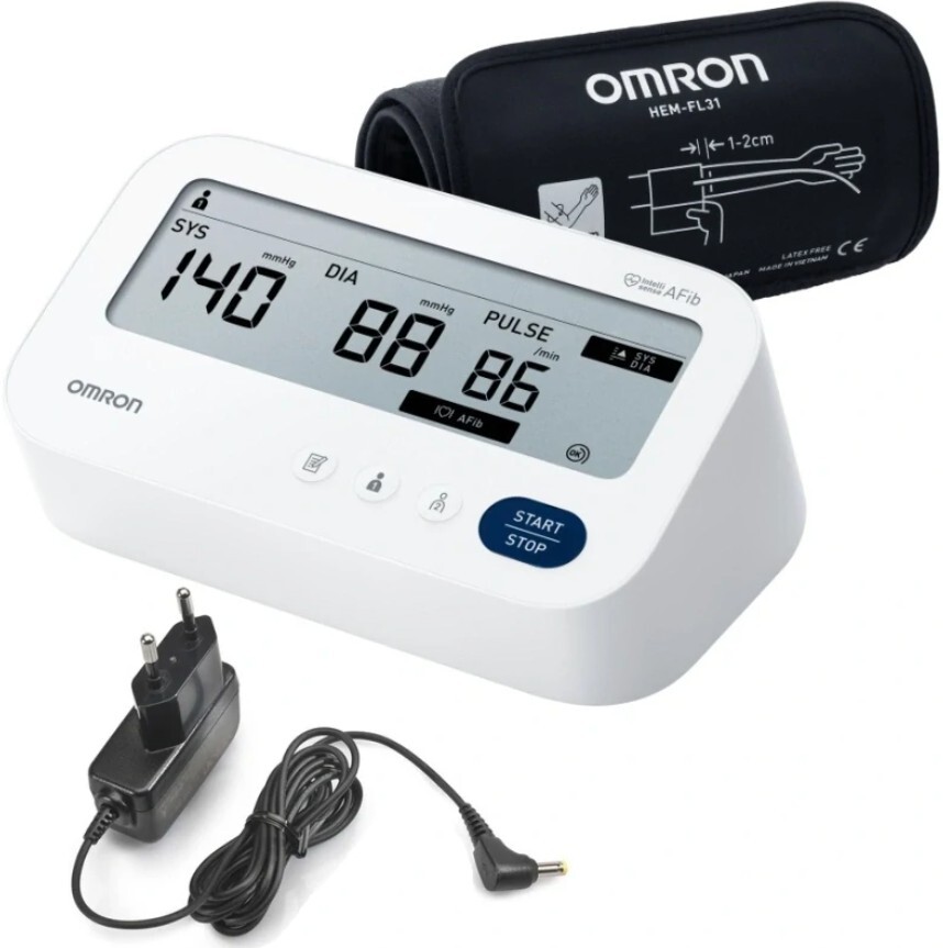 Omron Tonometer M3 Comfort AFib + adaptér