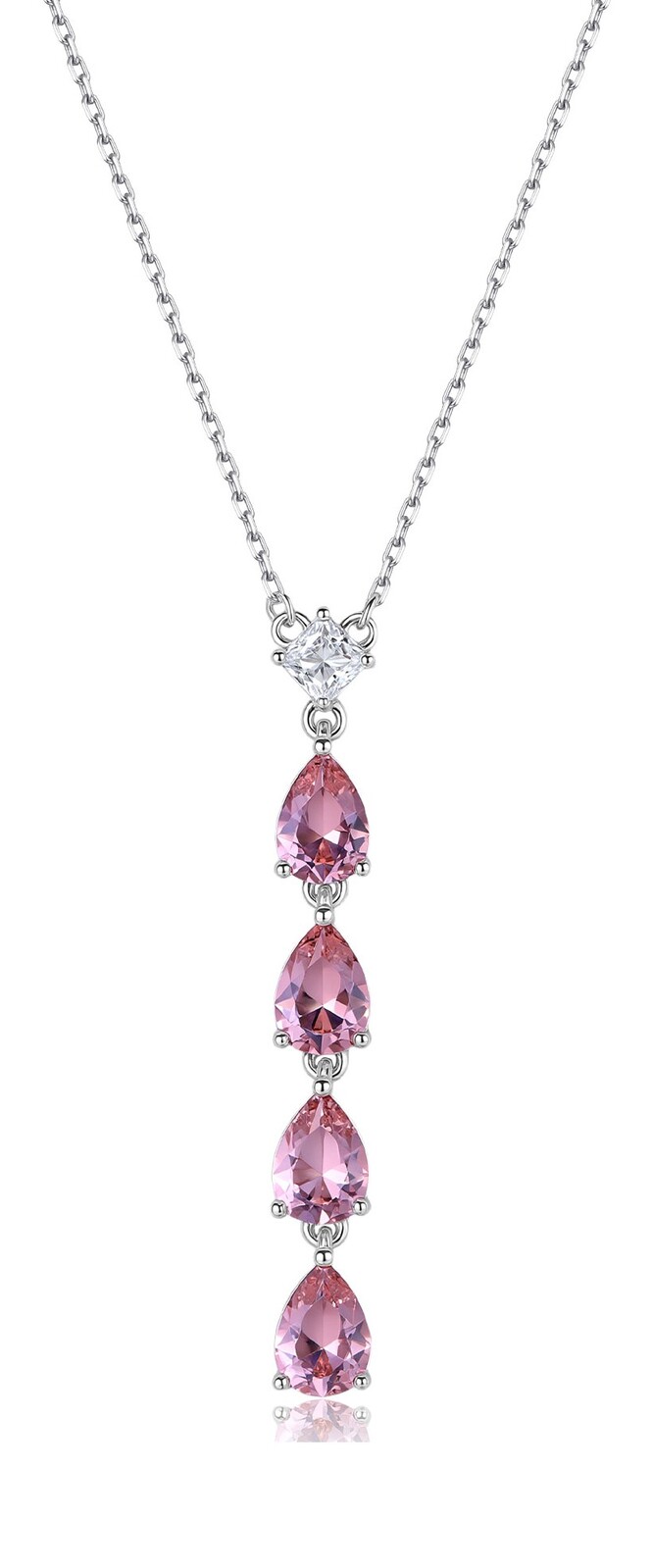 Brosway Strieborný náhrdelník s kubickými zirkónmi Tender Pink Fancy FTP04