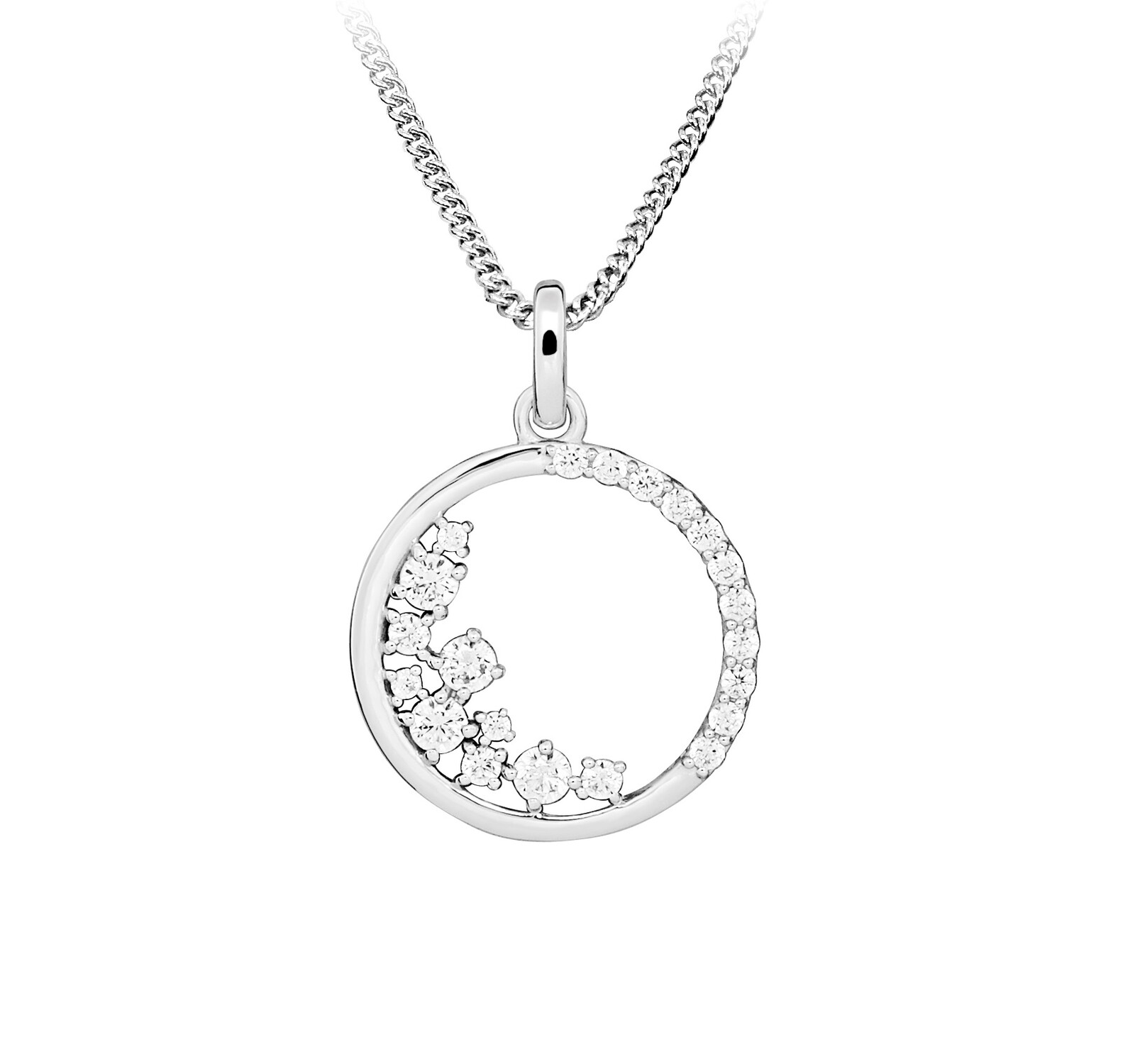 Silver Cat Nežný náhrdelník so zirkónmi Beauty SC651 (retiazka, prívesok)