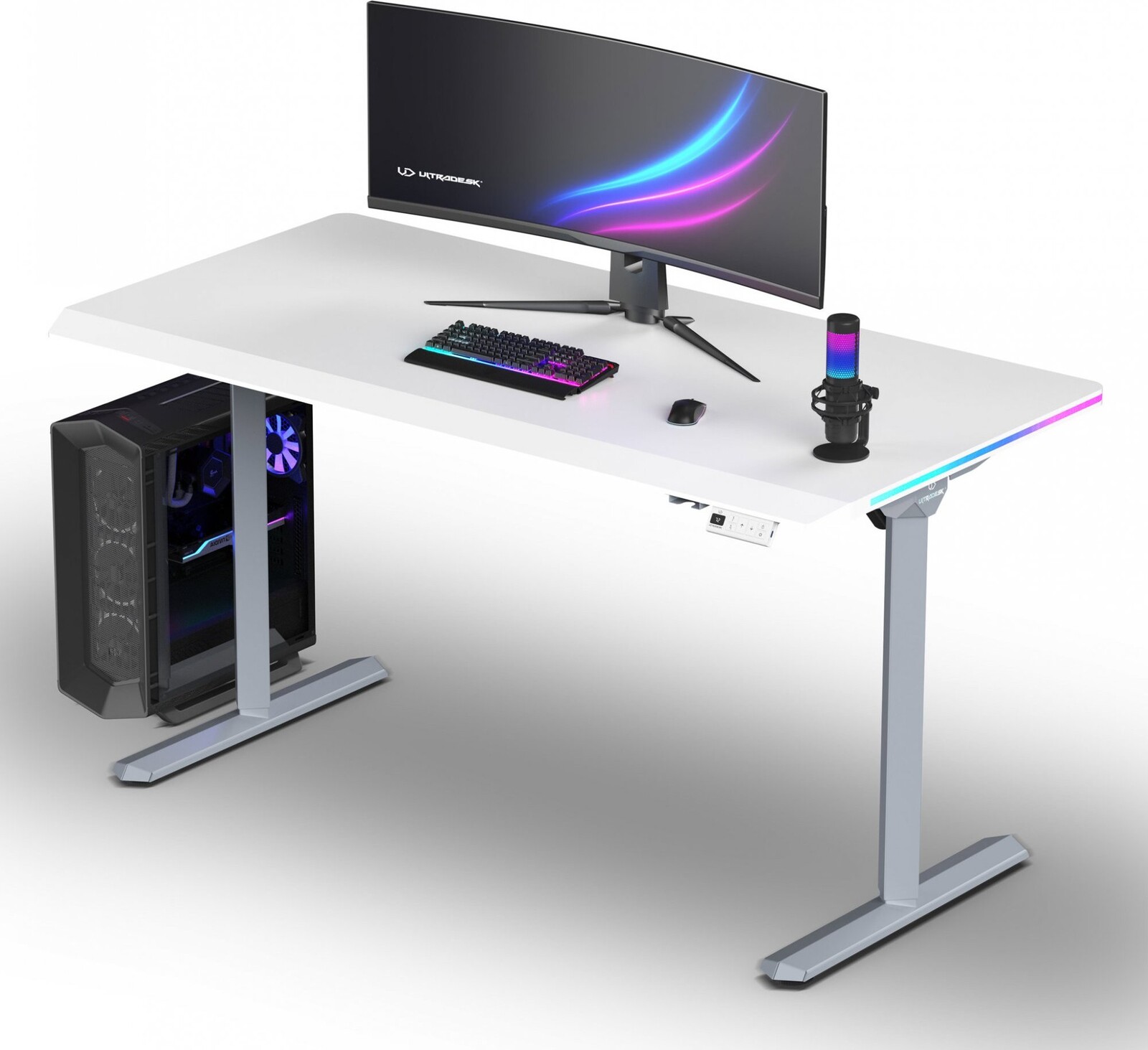 ULTRADESK Quest sivá-biela