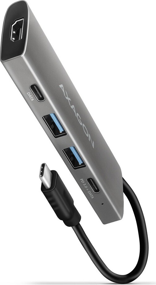 AXAGON HMC-5G21 5-in-1 Hub, USB-C 10 Gbps, 2× USB-A, 2× USB-C, HDMI 4k/30 Hz, PD 60 W, USB-C cable 1