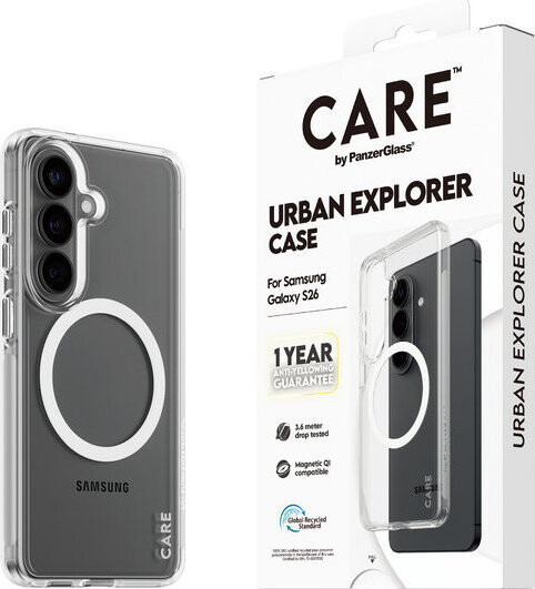 PanzerGlass CARE kryt Samsung Galaxy S26 Urban číry/biely Qi + ročná záruka proti žltnutiu
