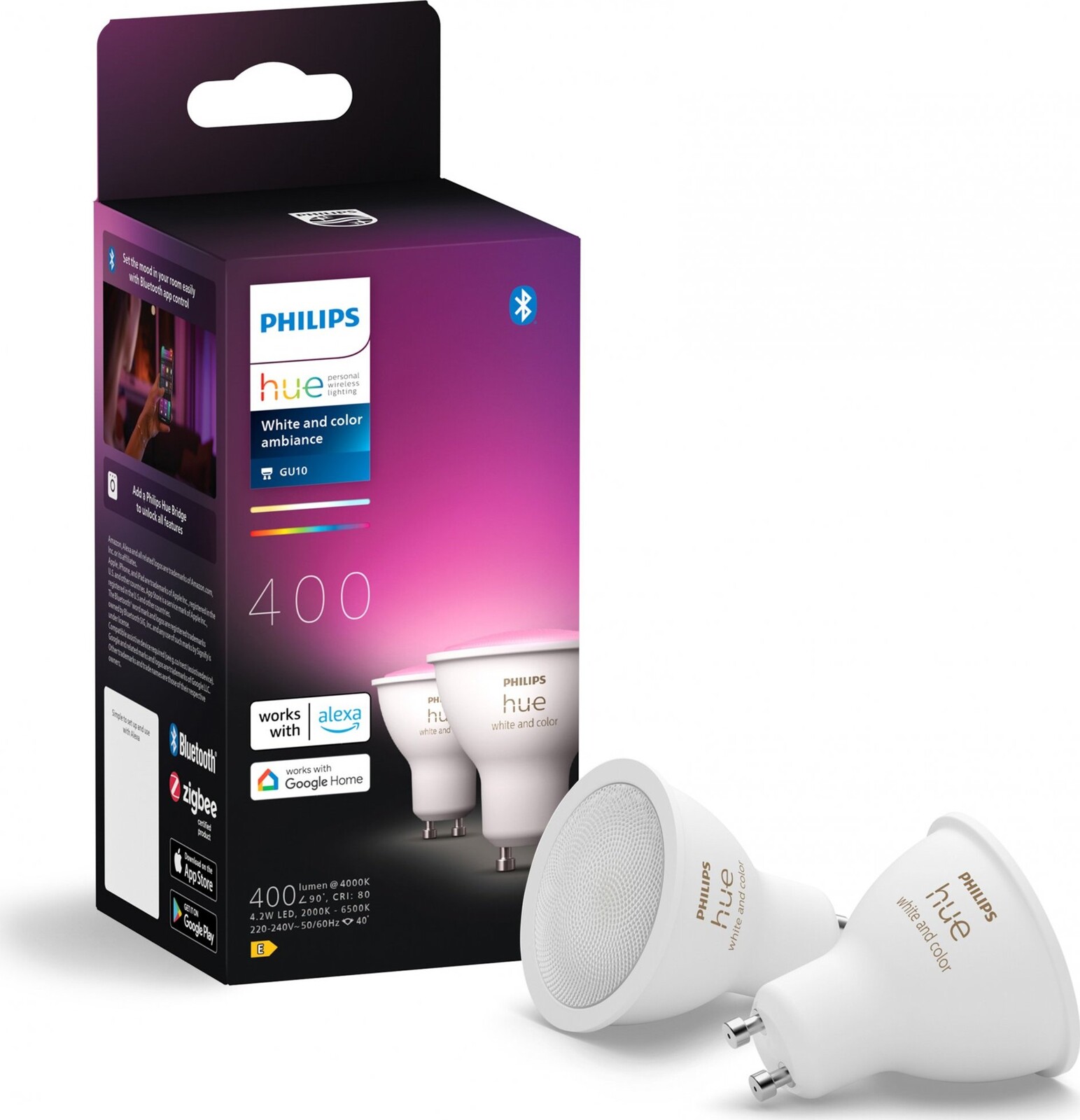 Philips Hue White and Color ambiance 4.2 W GU10 sada 2 ks