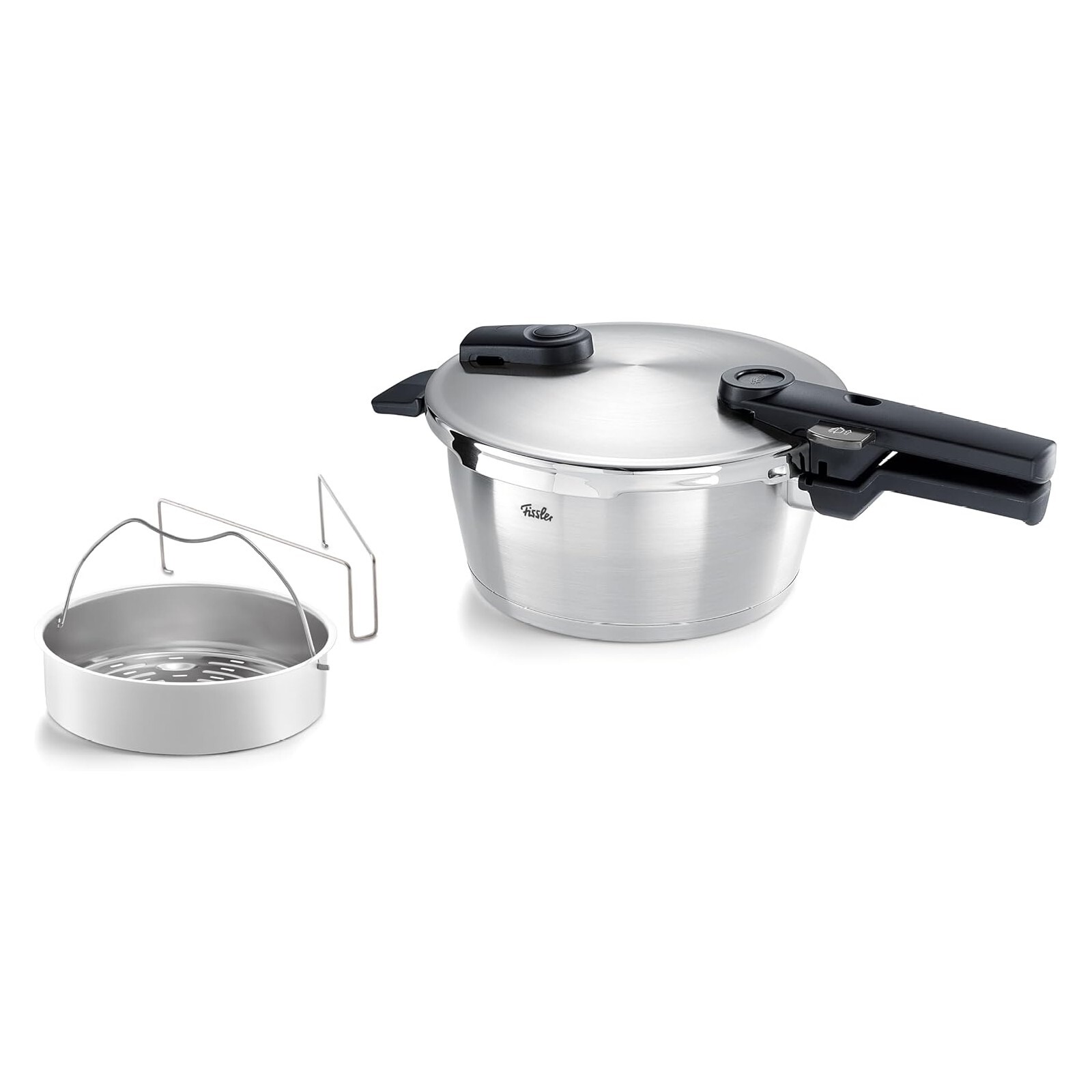 Tlakový hrniec VITAQUICK PREMIUM 3,5 l, s naparovacou vložkou, nerezová oceľ, Fissler