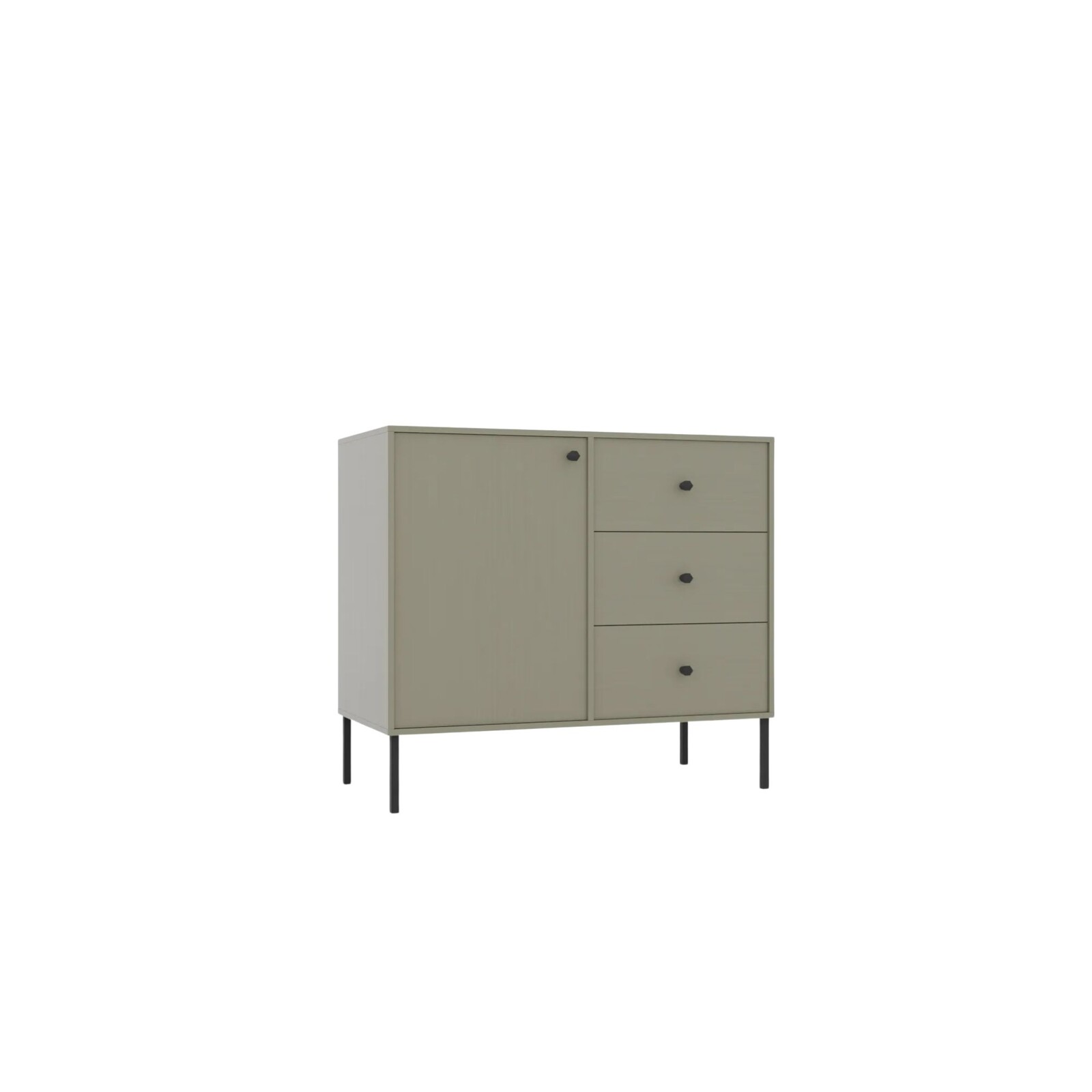 Komoda Tilina 1D 3S 84 cm eukalyptus/černá