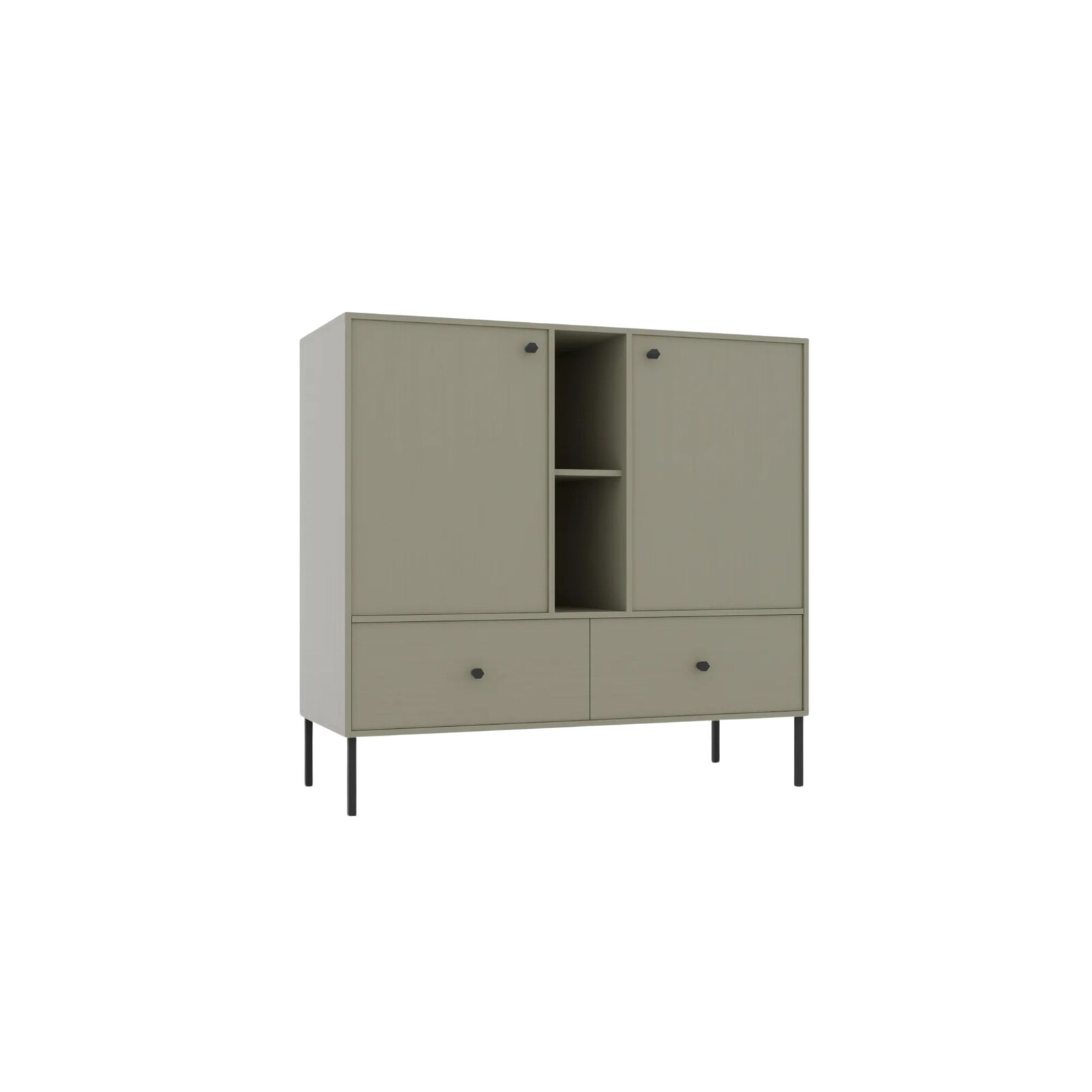 Komoda Tilina 2D 2S 2P 100 cm eukalyptus/čierna