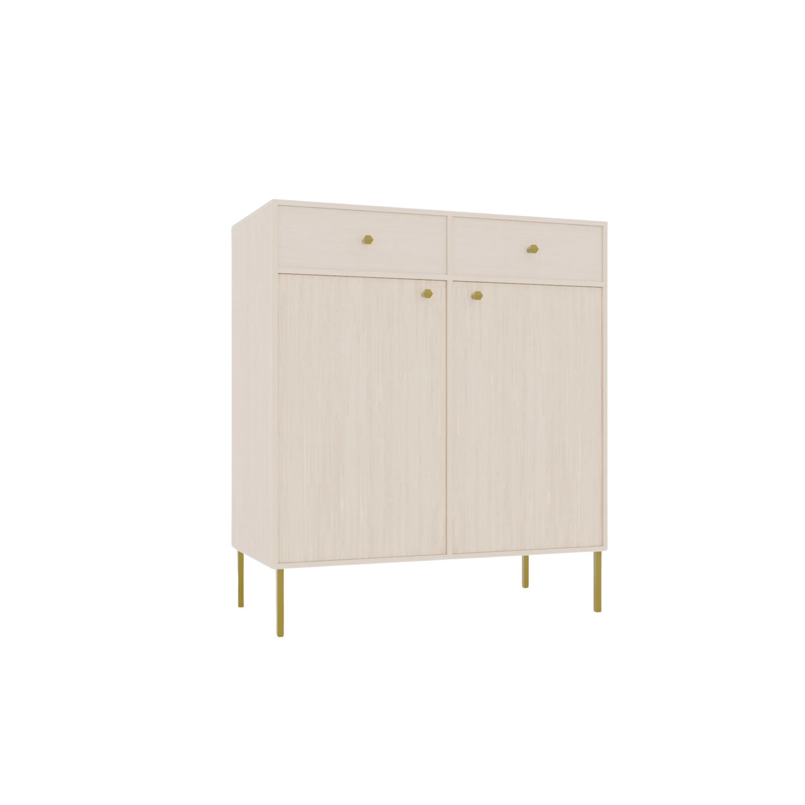 Komoda Tilina 2D 2S 84 cm béžová/zlatá