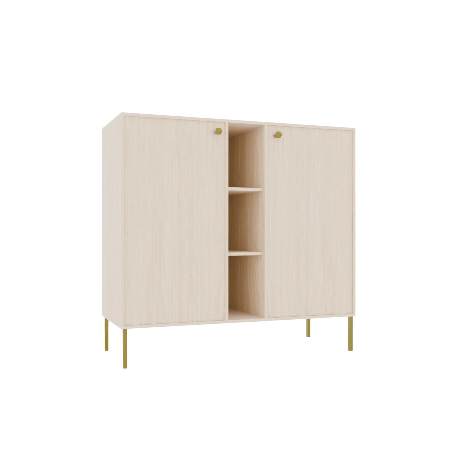 Komoda Tilina 2D 3P 100 cm béžová/zlatá