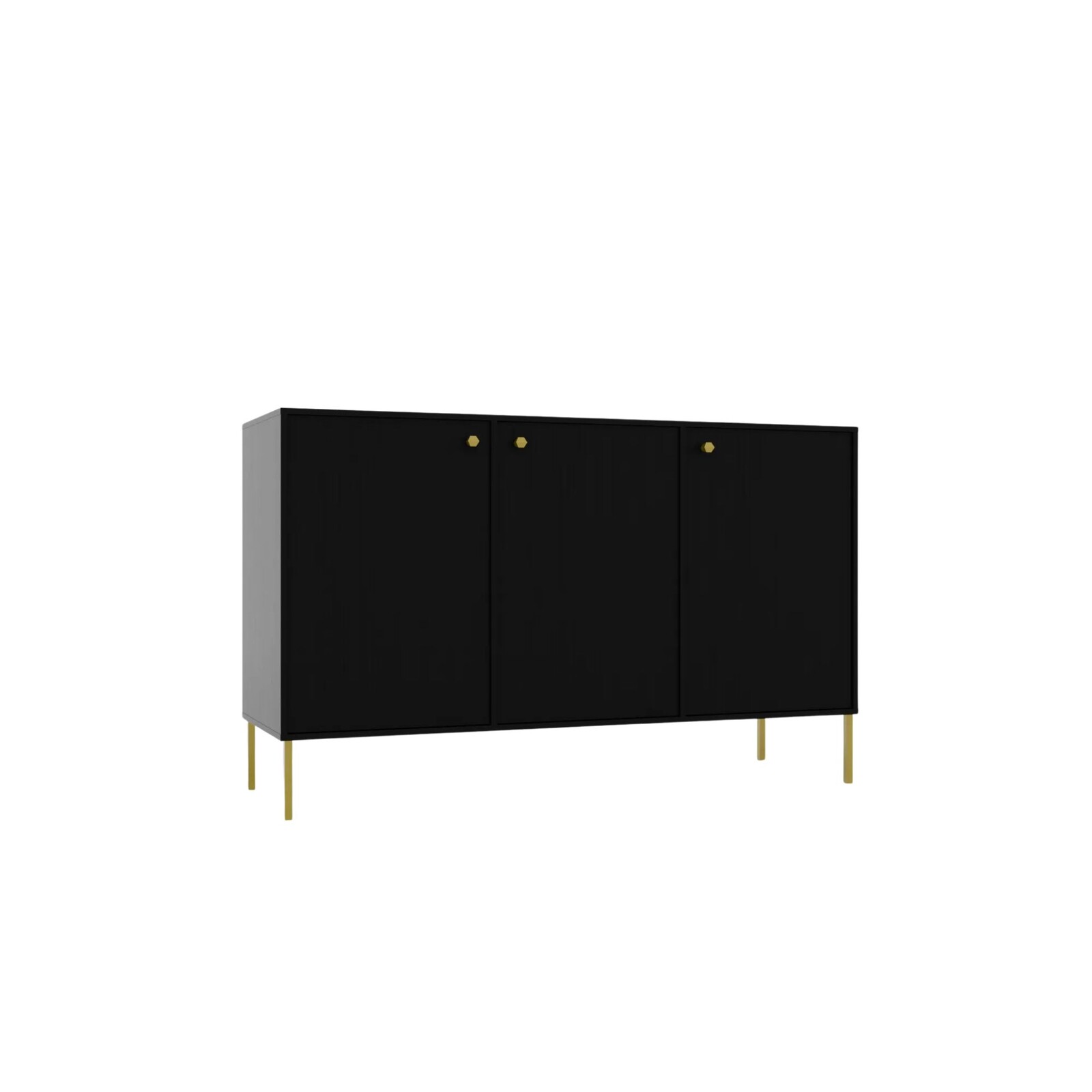 Komoda Tilina 3D 125 cm čierna/zlatá