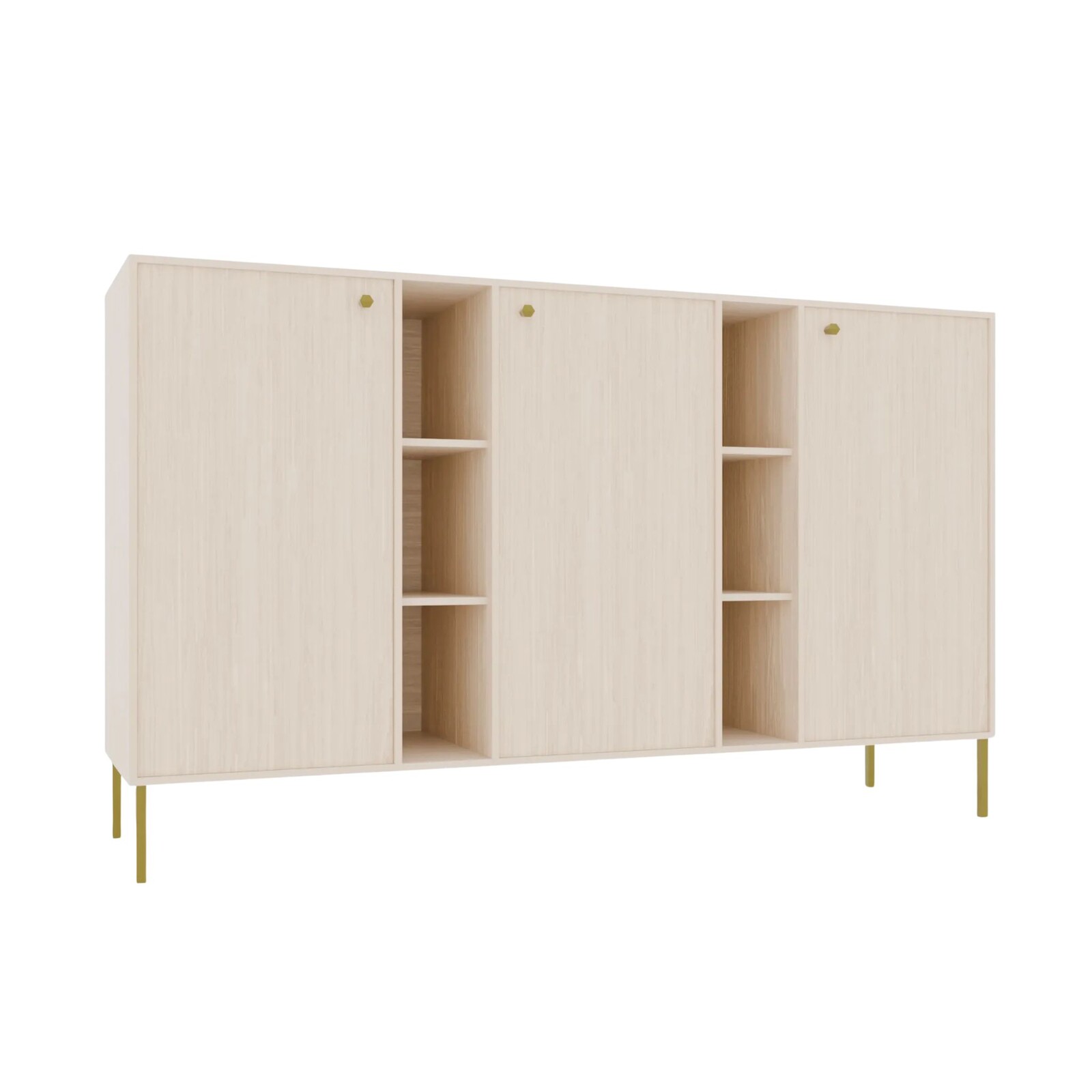 Komoda Tilina 3D 6P 155,7 cm béžová/zlatá