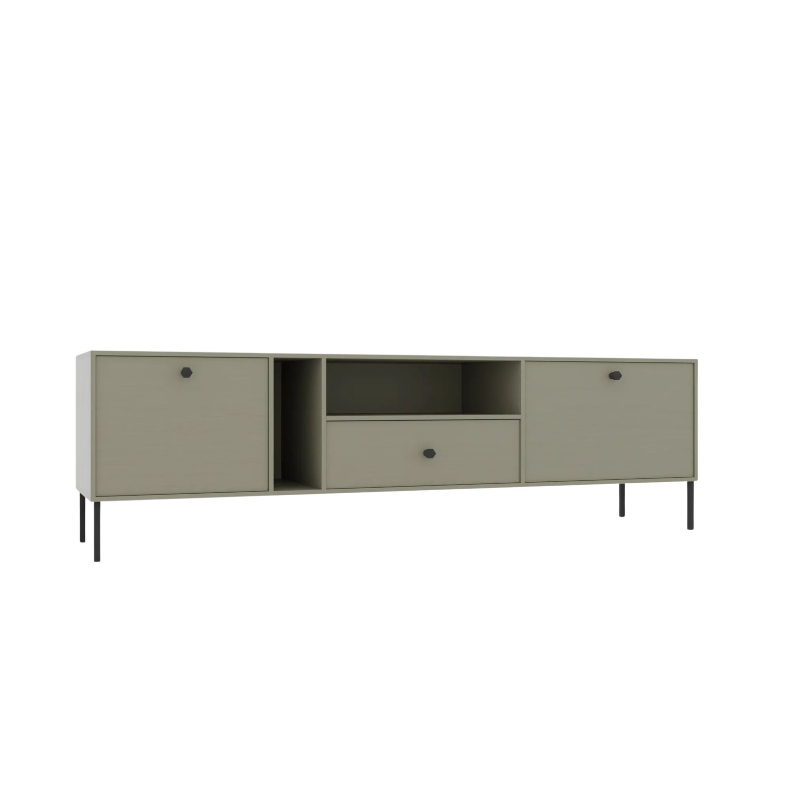 TV stolík Tilina 2D 1S 180 cm eukalyptus/čierny